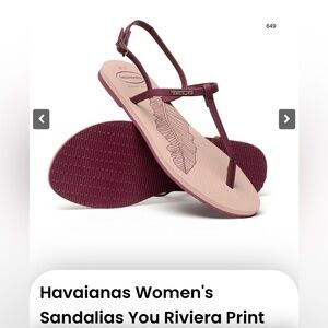 Havaianas Women's Sandalias You Riviera Print Sandals - Burgundy
